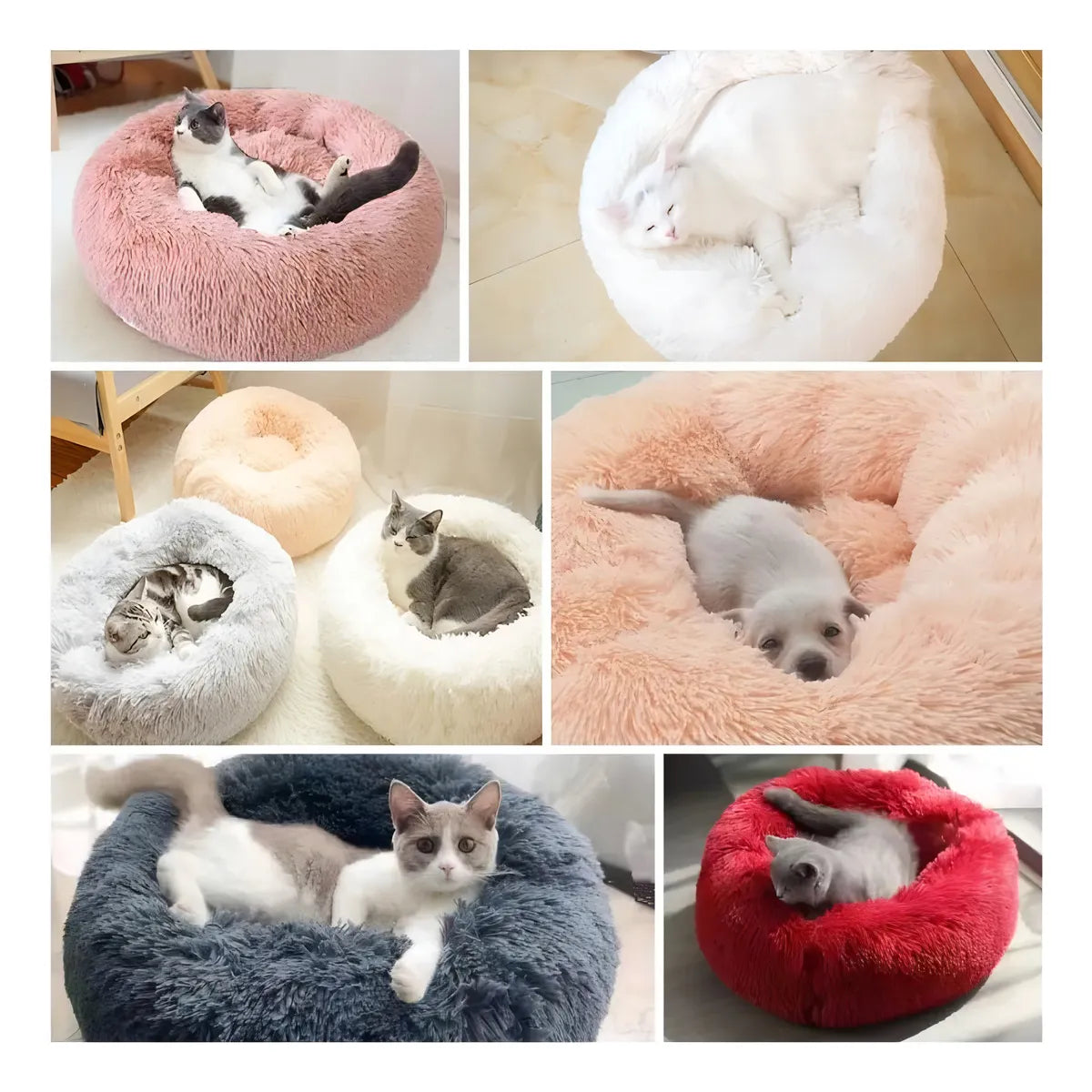 Cama antiestrés para mascotas color sólido 60cm